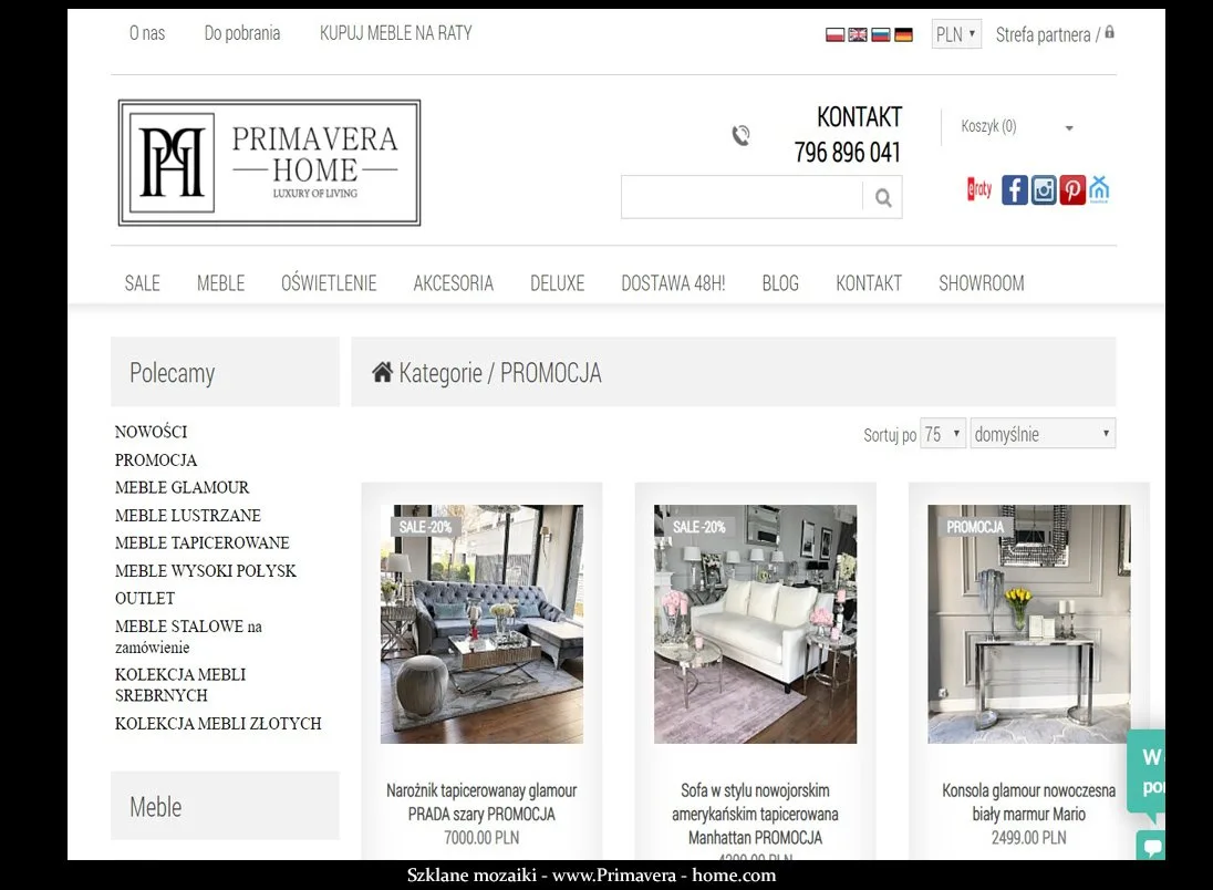 Primavera-home.com - ekskluzywne wyposażenie - internetowy sklep meblowy